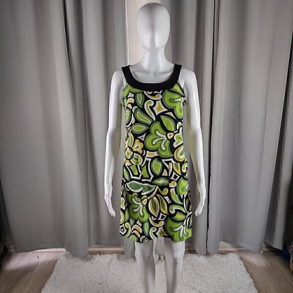 Kim Rogers Dresses & Skirts - Kim Rogers Signature Petite Green Mod Print Sleeveless Sheath Dress 4P
